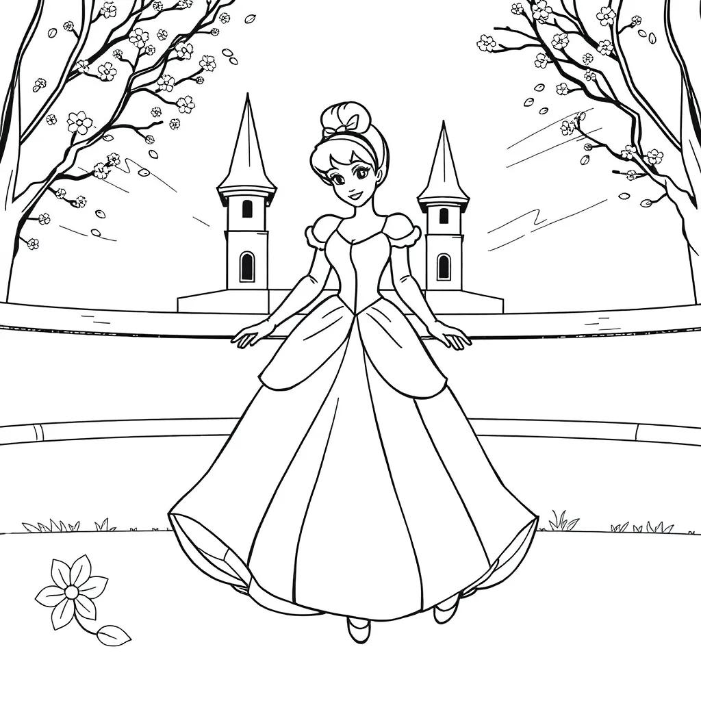 Disney Princess Coloring Pages Cinderella