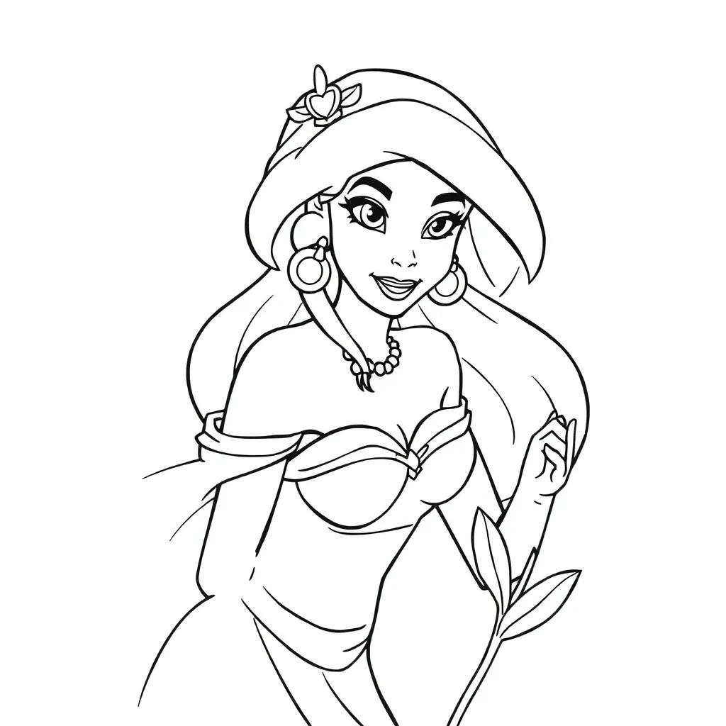 Disney Princess Coloring Pages Jasmine