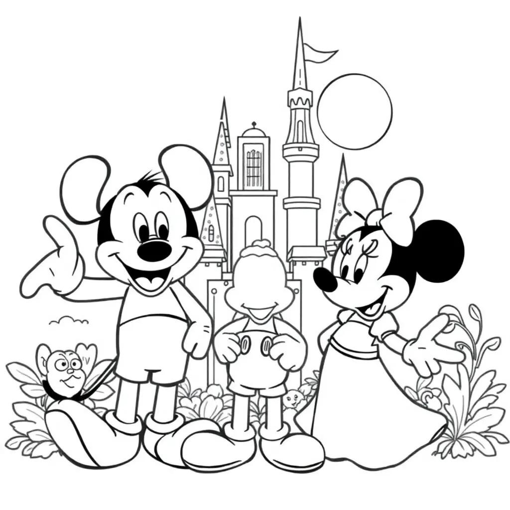 Disney Characters Coloring Page