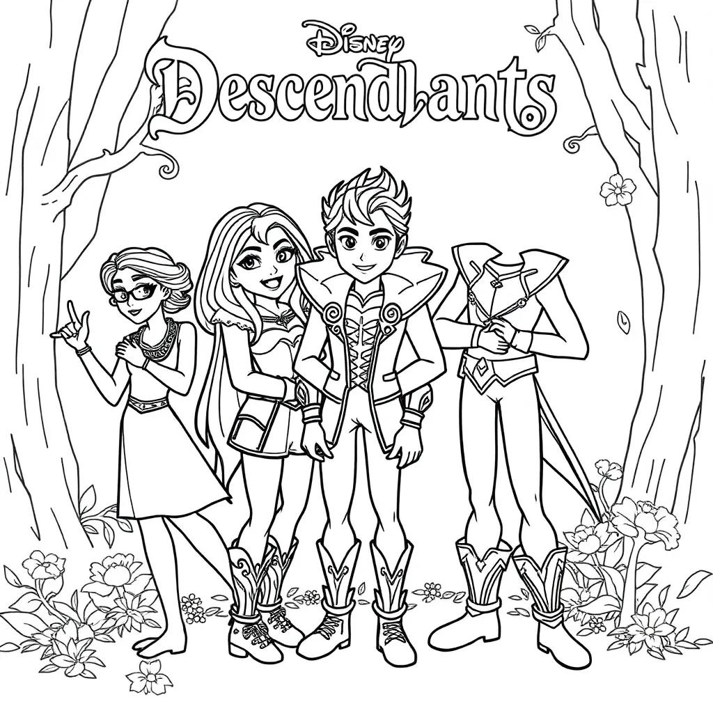 Disney Descendants Coloring Pages Free