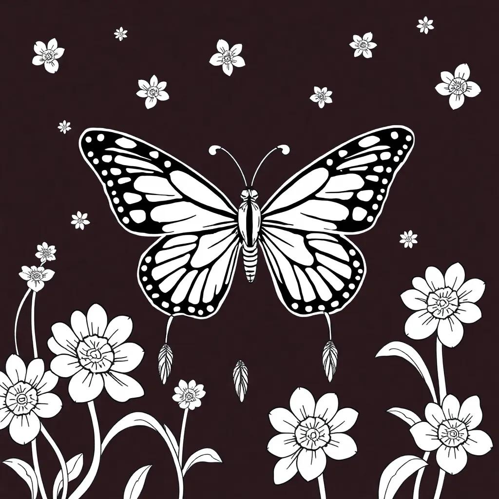 Dreamcatcher Butterfly Coloring Pages For Adults
