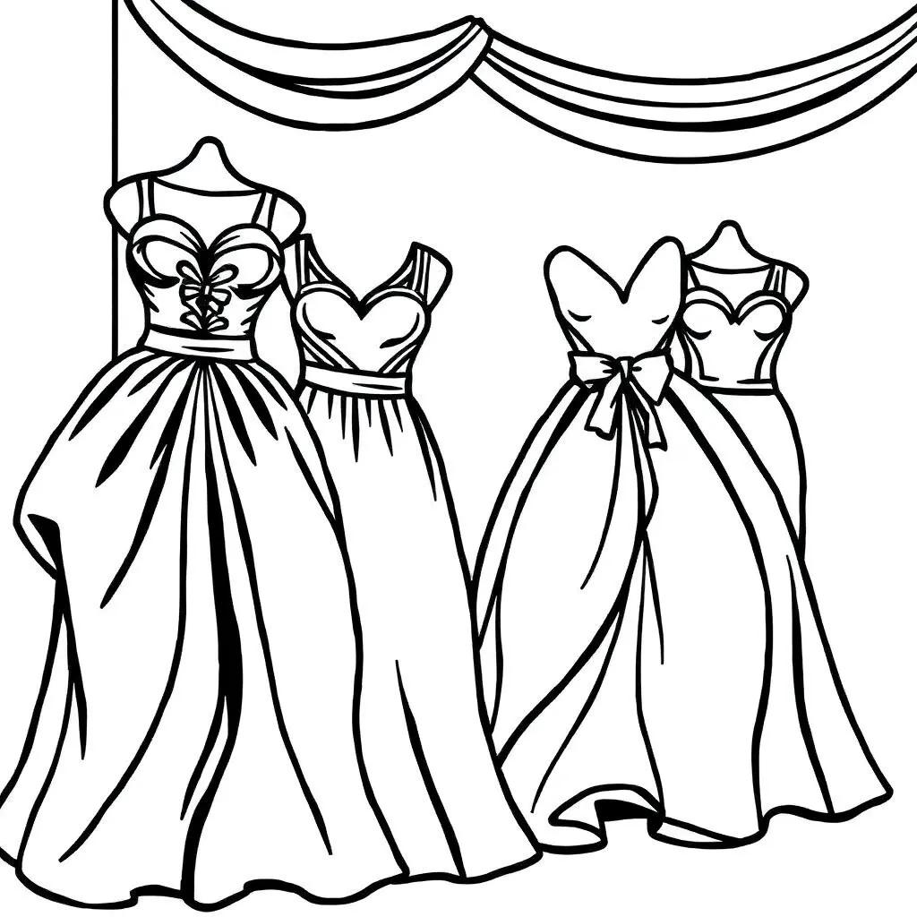 Dresses Coloring Pages Printables