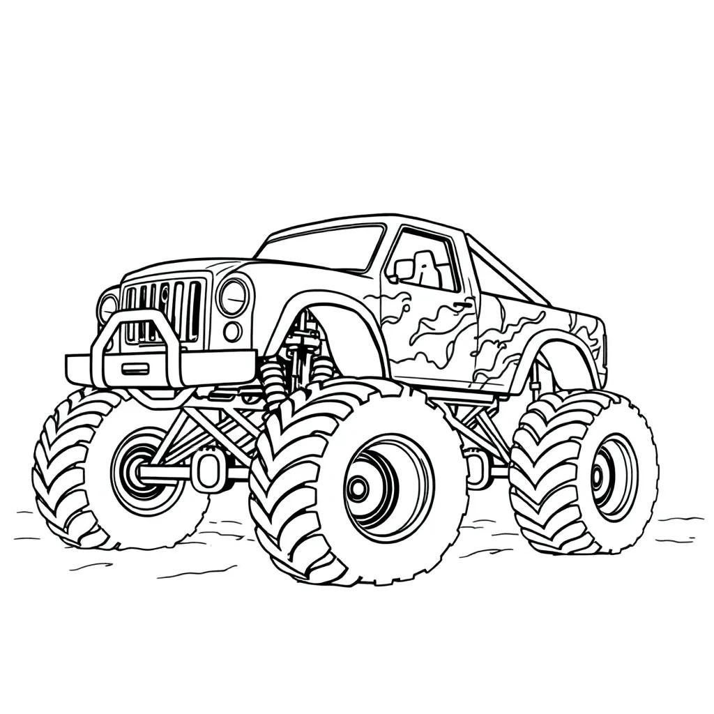 Earth Shaker Monster Truck Coloring Page