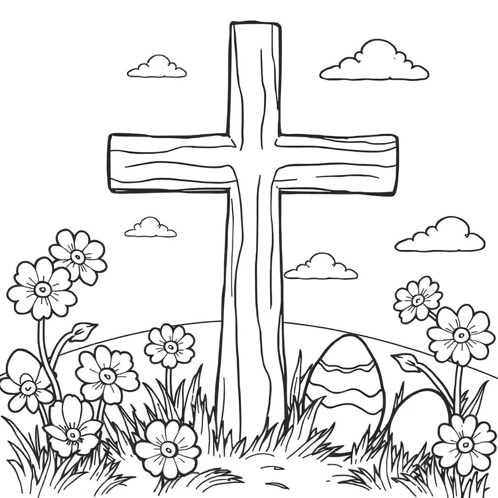 Easter Cross Coloring Pages