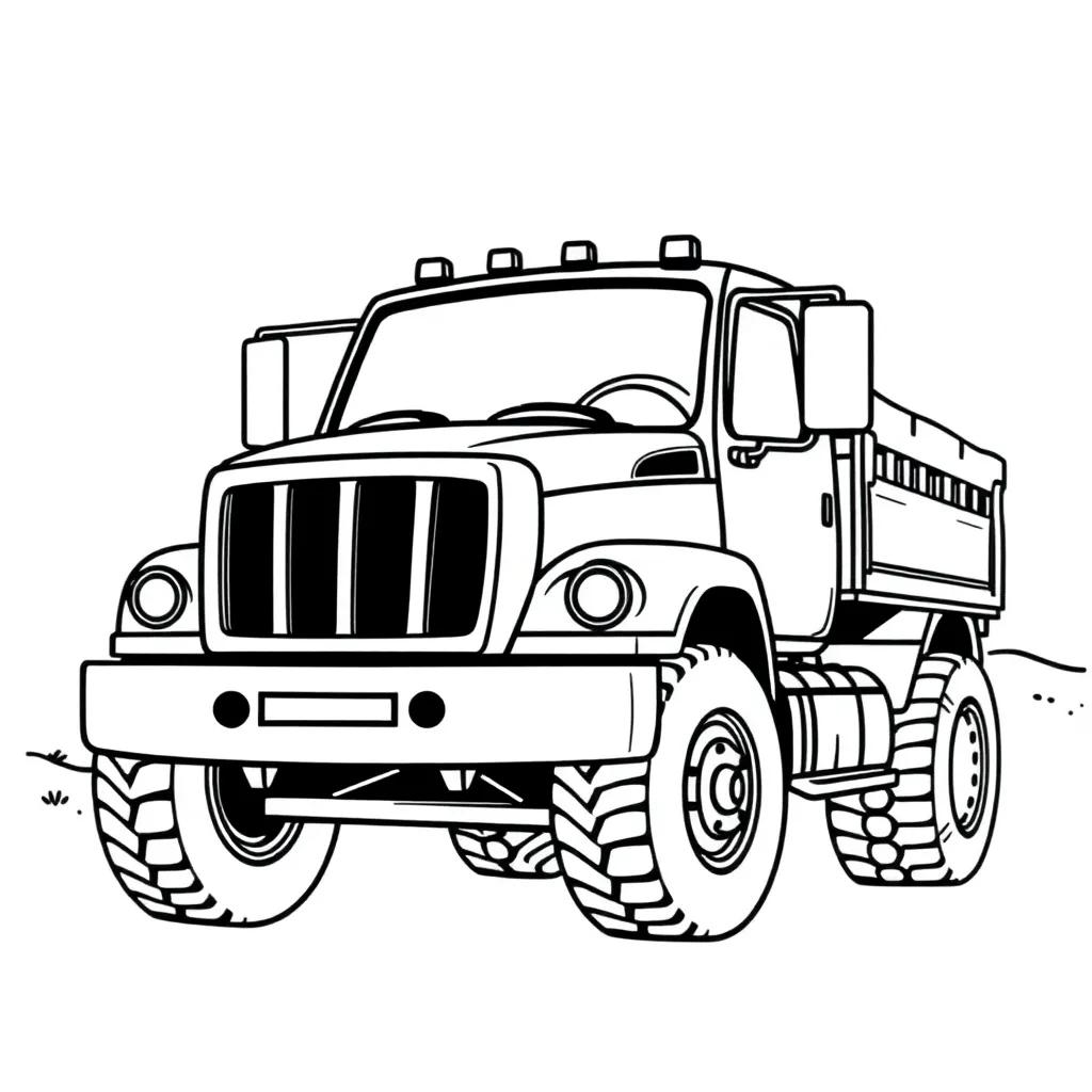 Easy Truck Coloring Pages