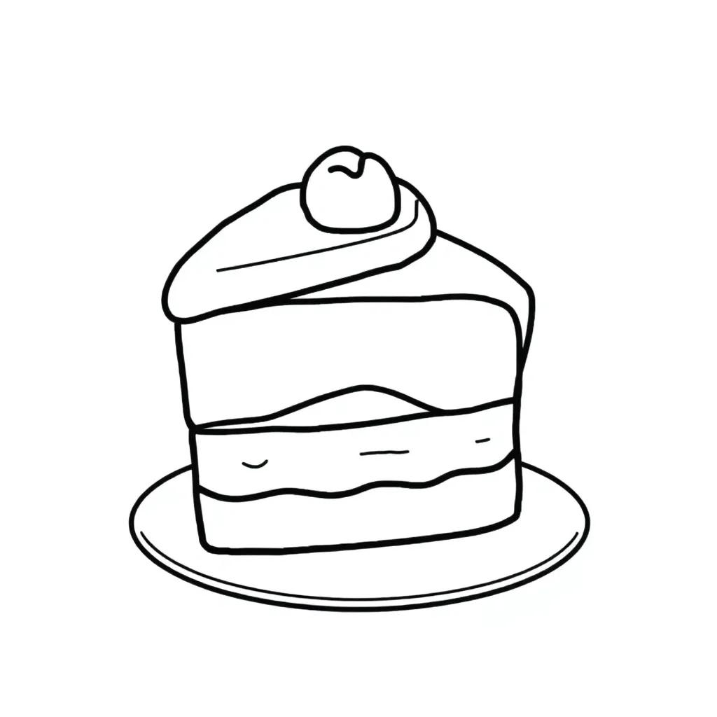Easy Cake Coloring Pages