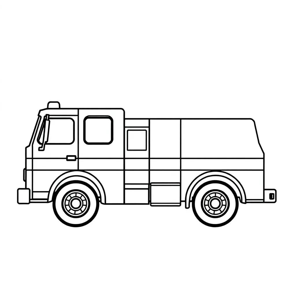 Easy Fire Truck Coloring Page