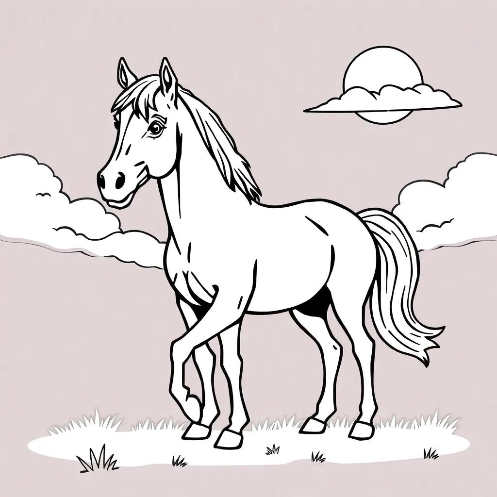 Easy Horse Coloring Pages