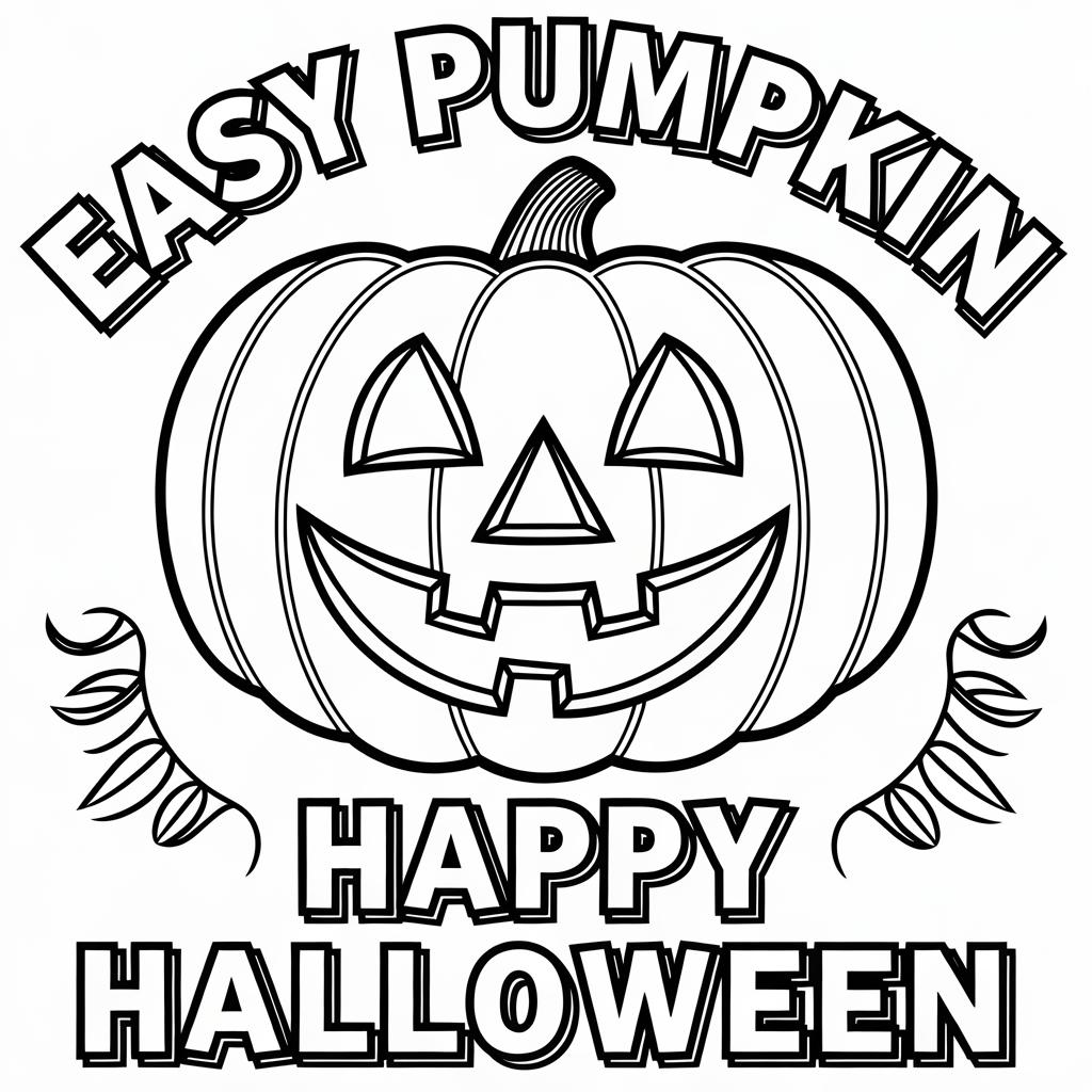 Easy Pumpkin Coloring Pages