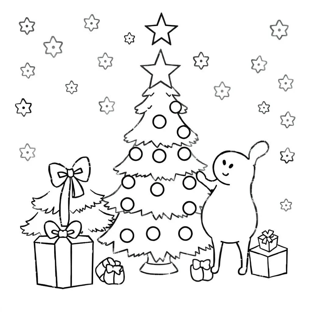 Easy Kindergarten Christmas Coloring Pages