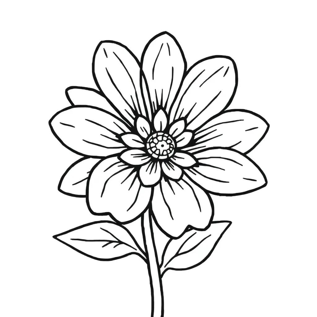 Easy Cute Flower Coloring Pages