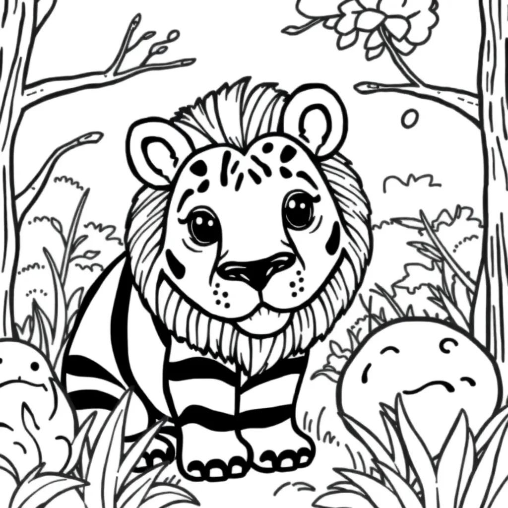 Easy Zoo Coloring Pages