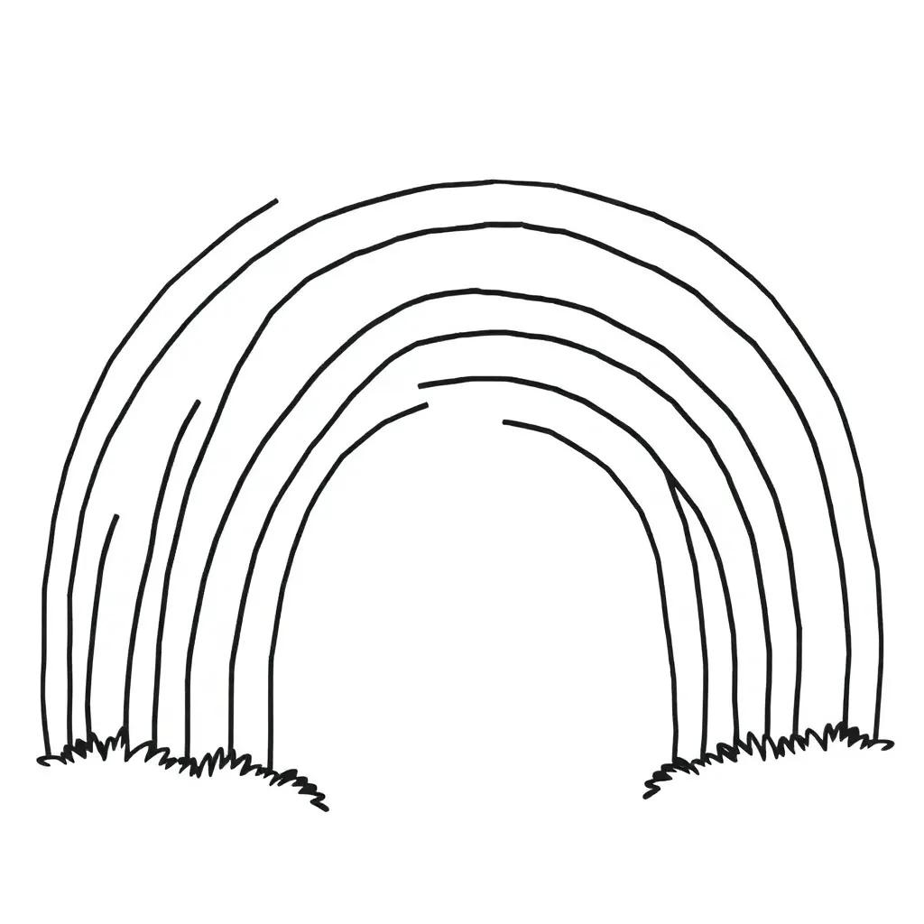 Easy Rainbow Coloring Pages