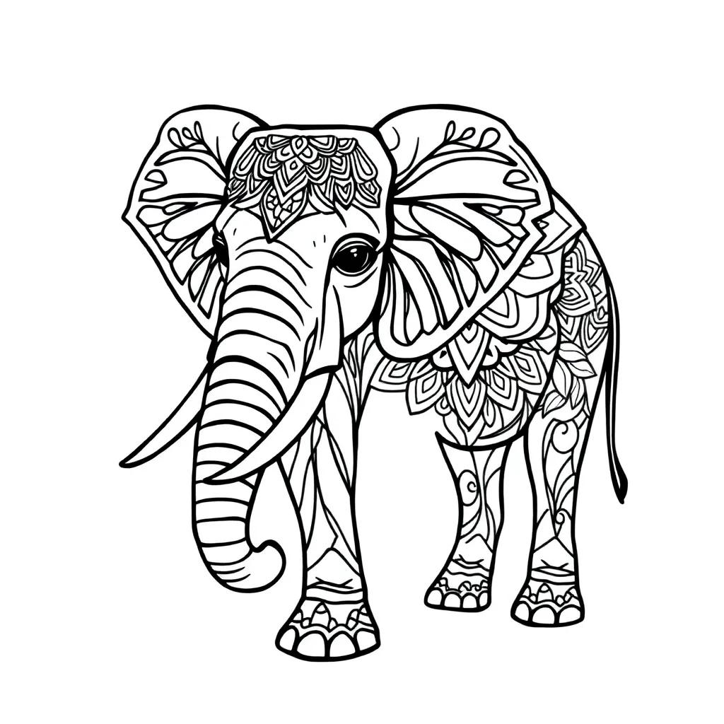 Elephant Mandala Coloring Pages