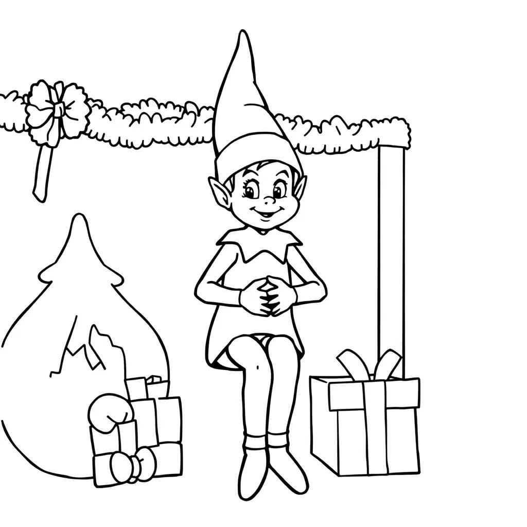 Elf On The Shelf Free Printable Coloring Pages