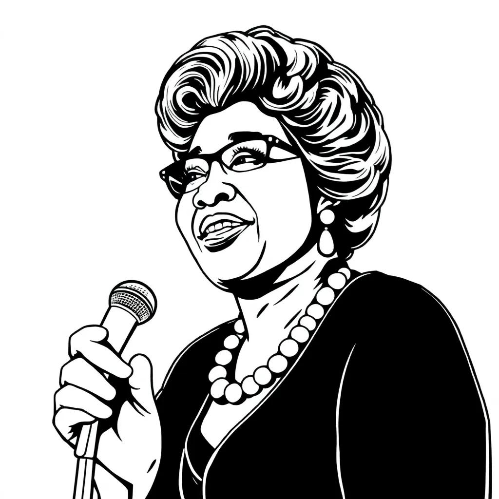 Ella Fitzgerald Coloring Page
