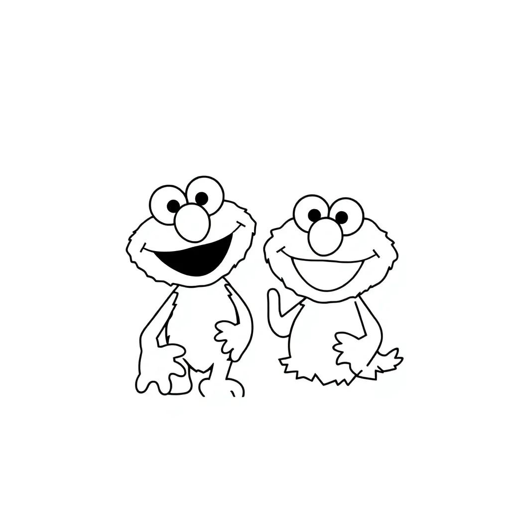 Elmo And Abby Coloring Pages