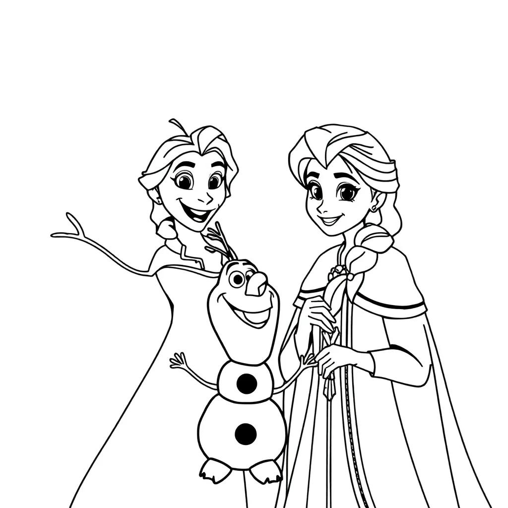 Elsa And Olaf Coloring Pages