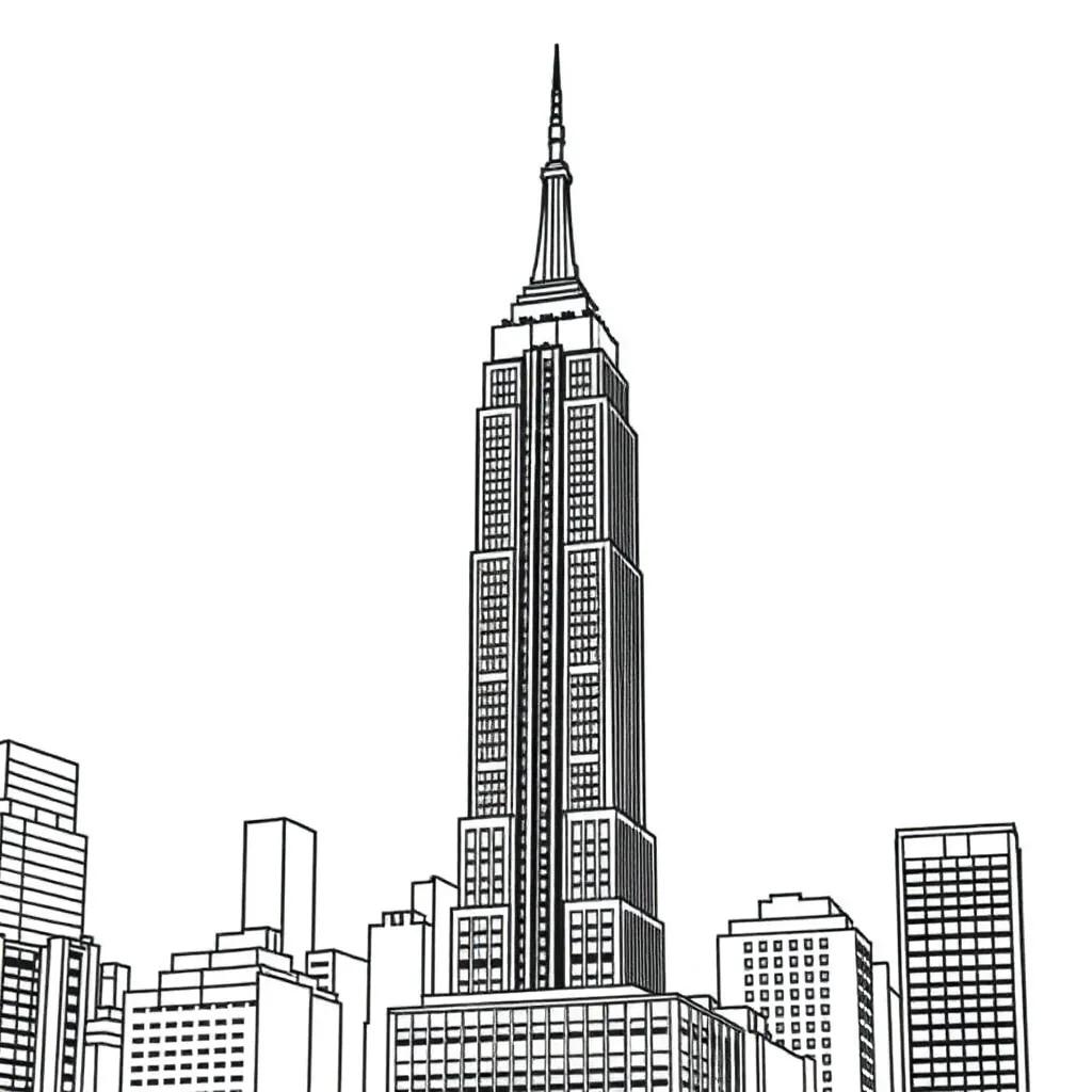 Empire State Building Coloring Page