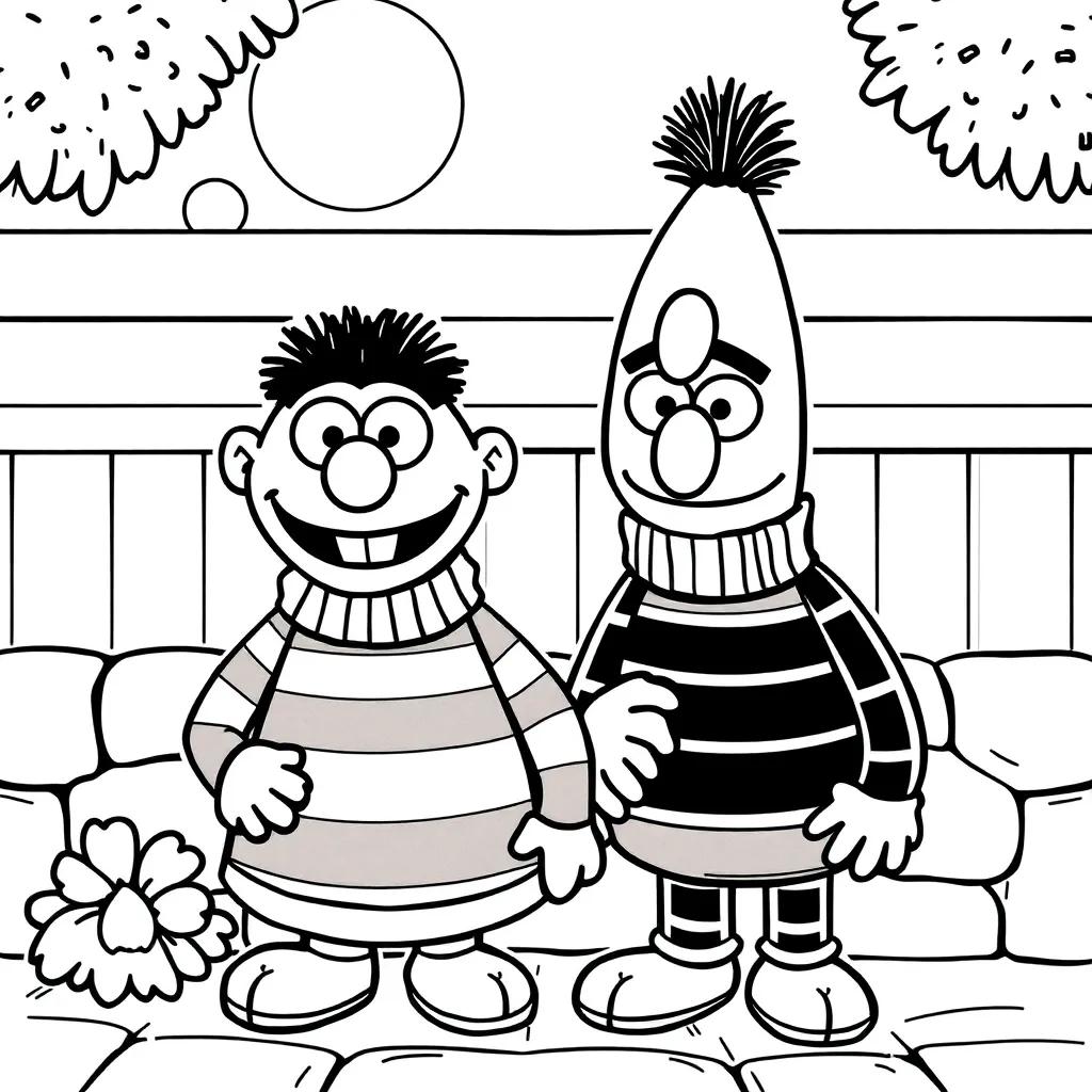 Ernie And Bert Coloring Pages