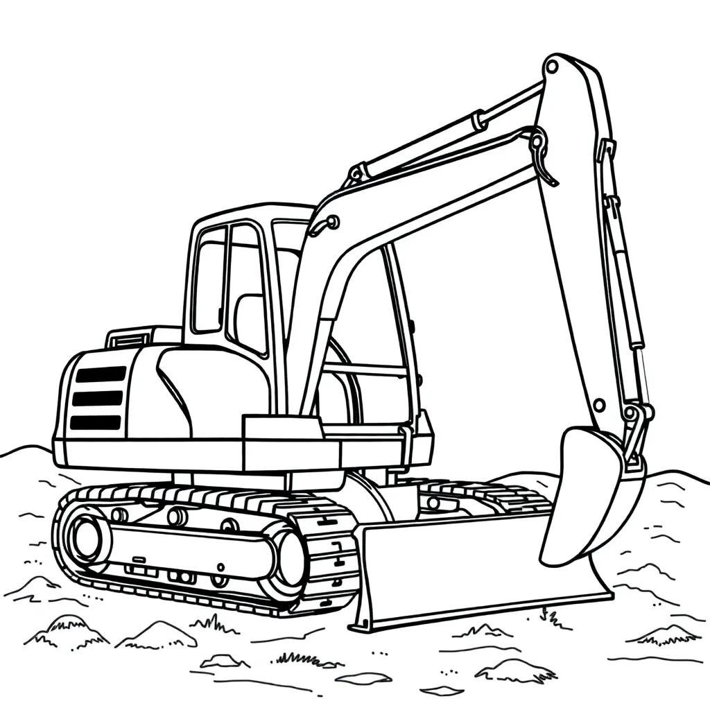 Excavator Coloring Page Printable
