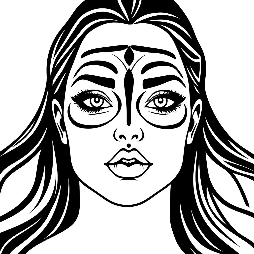 Face Makeup Coloring Pages