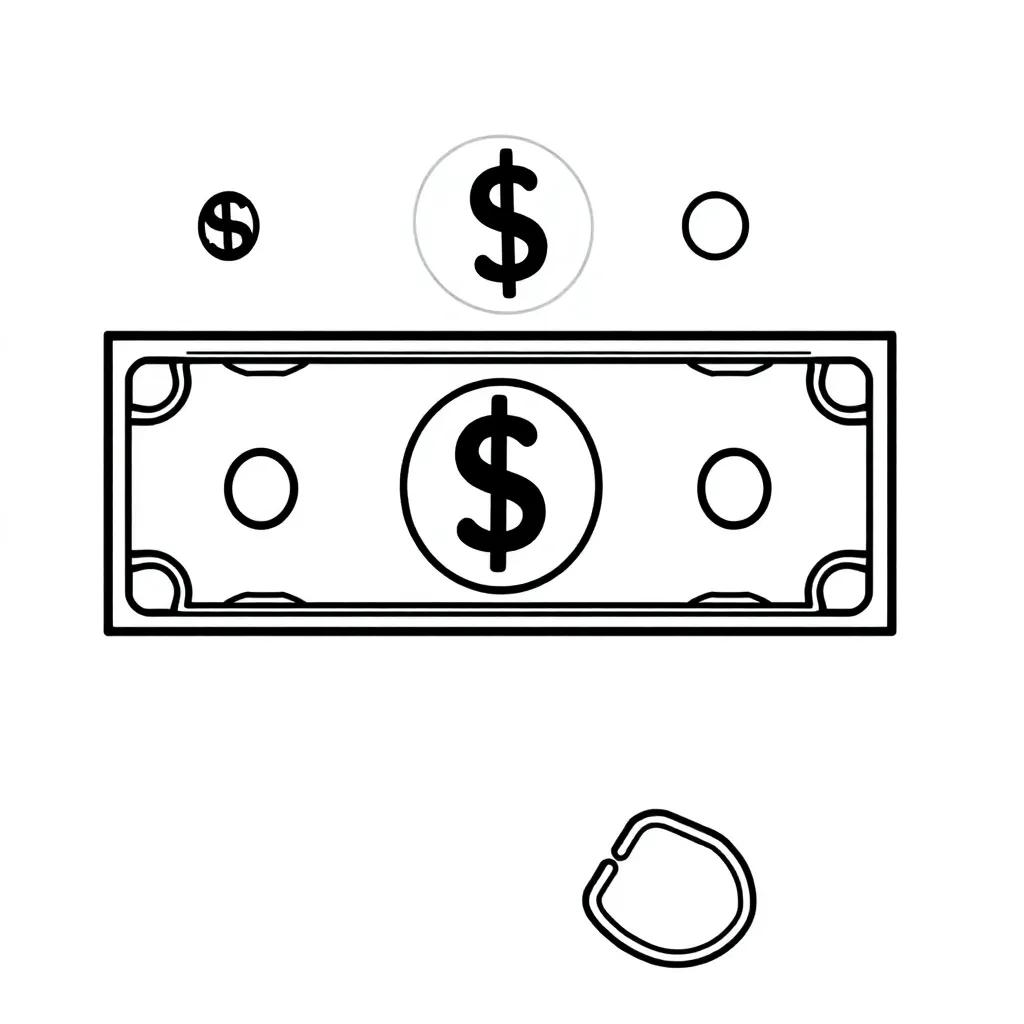 Fake Money Coloring Pages
