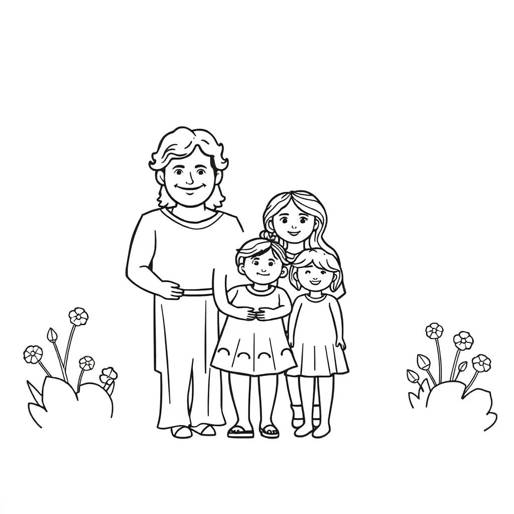Family Coloring Page Printable