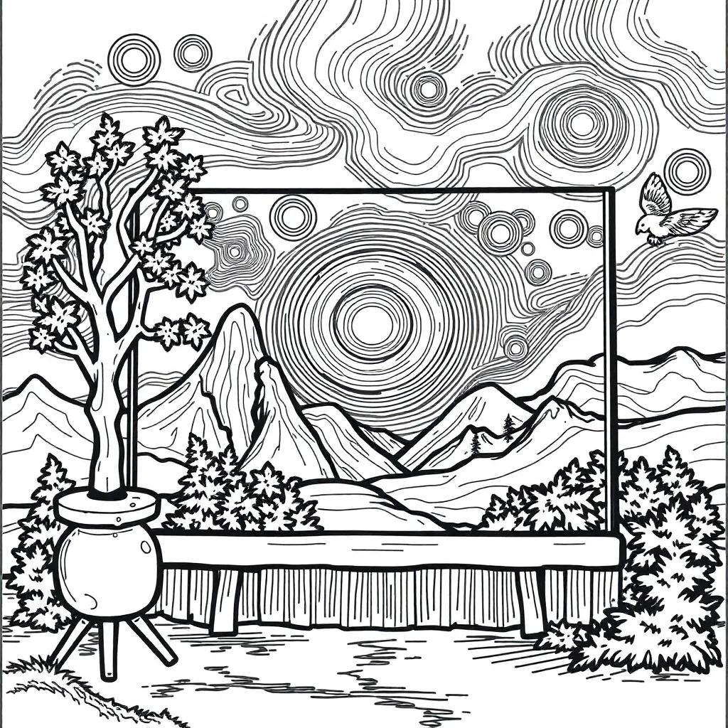 Famous Painting Coloring Pages