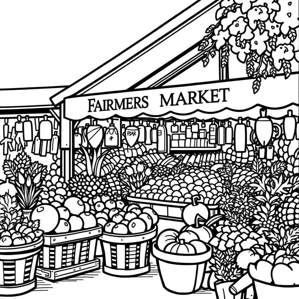 Farmers Market Coloring Pages
