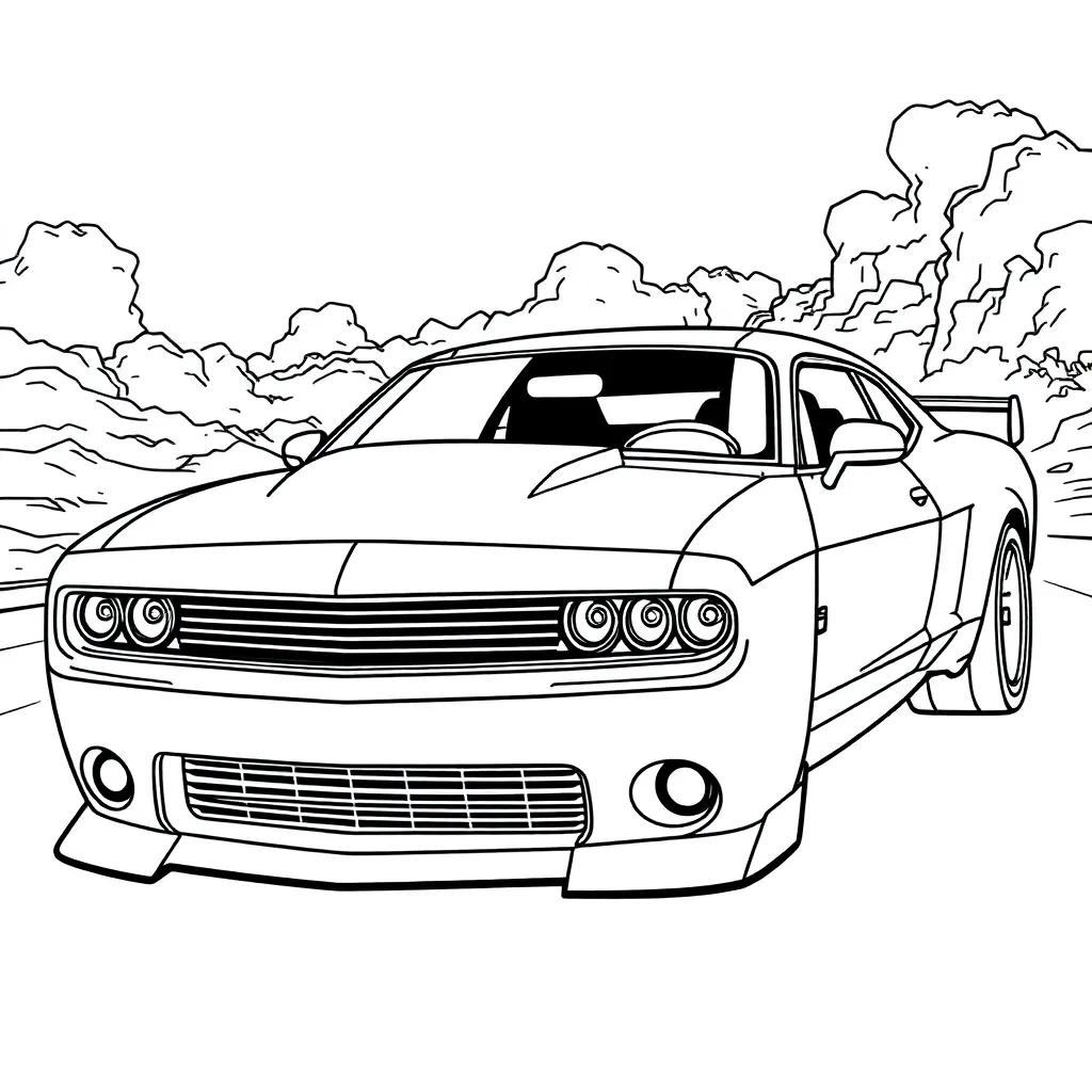 Fast And Furious Coloring Page