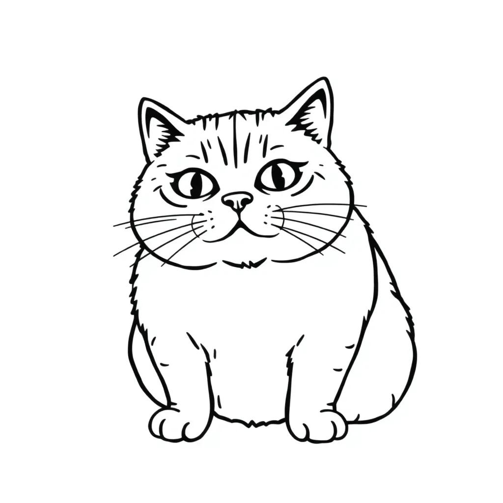 Fat Cat Coloring Pages