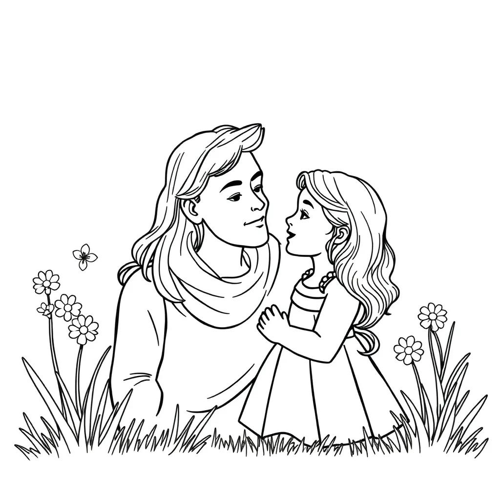 Father And Daughter Coloring Pages