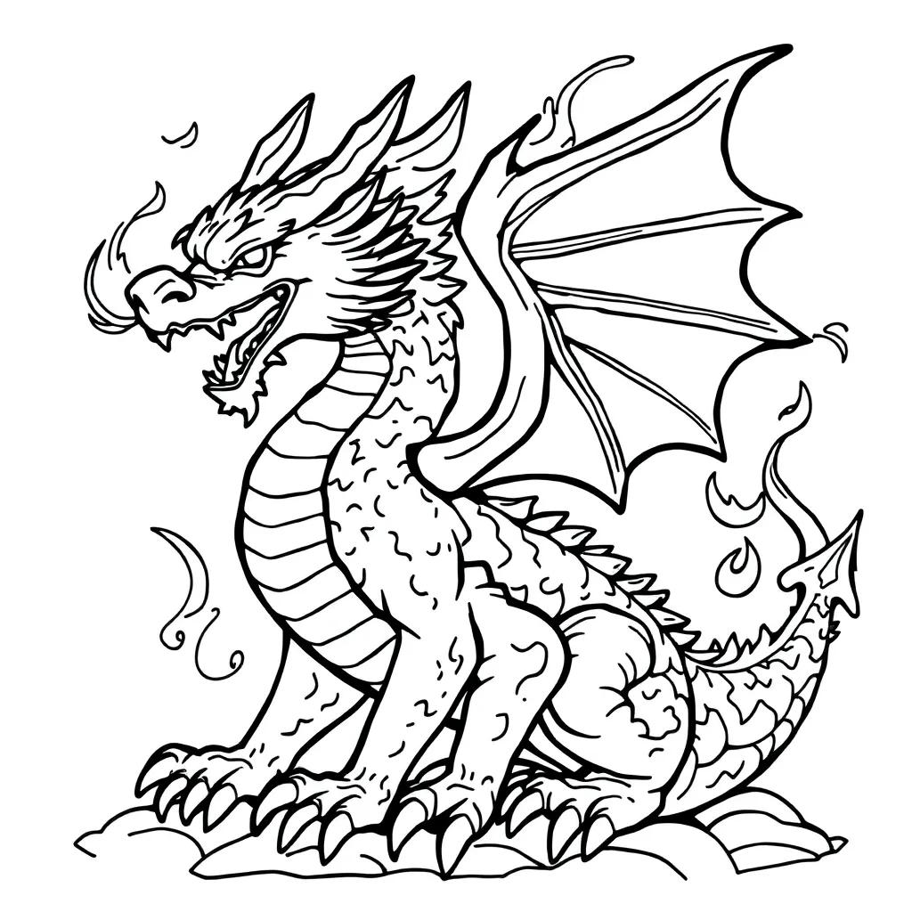 Fire Dragon Coloring Page