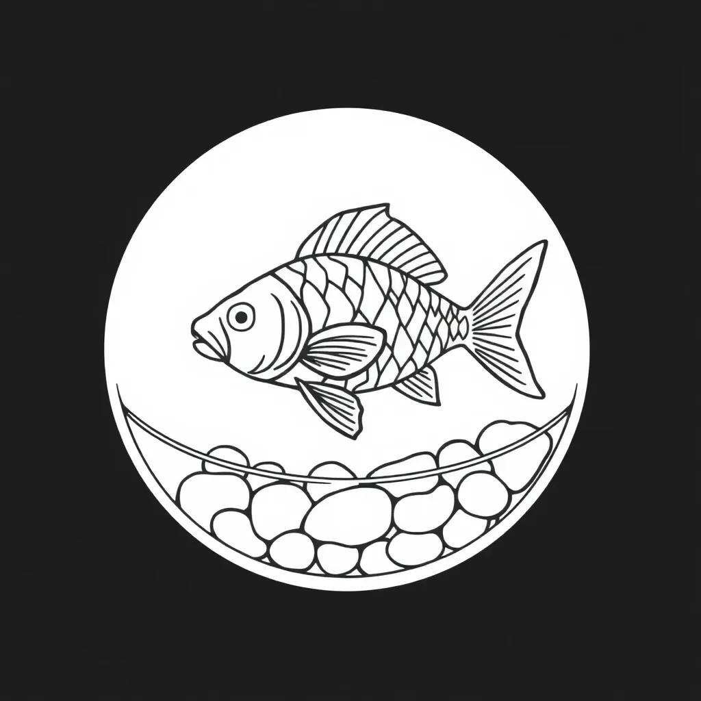 Fish In A Bowl Coloring Page
