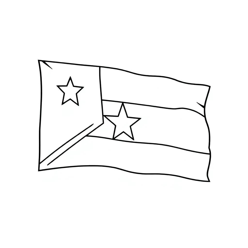 Flag Of Puerto Rico Coloring Page