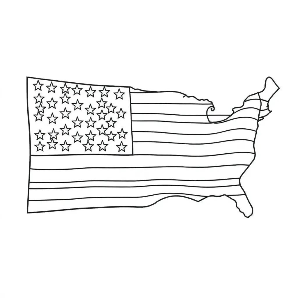 Flag Of The United States Coloring Page