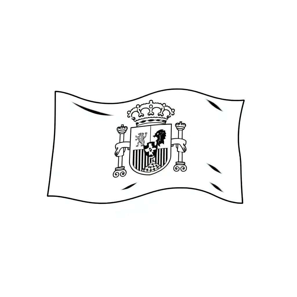Flag Spain Coloring Page