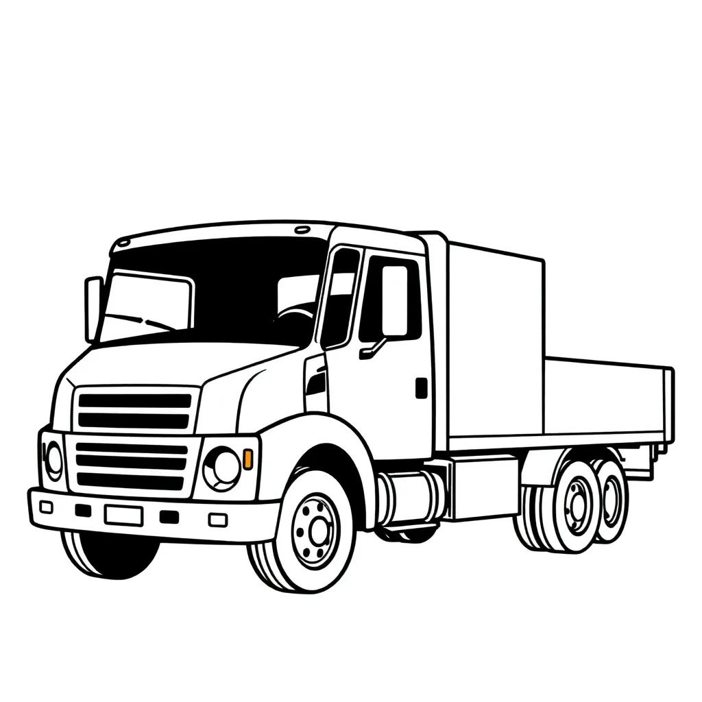 Flatbed Truck Coloring Page