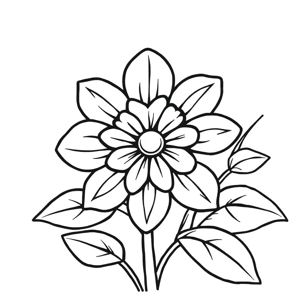 Flower Coloring Page For Preschool