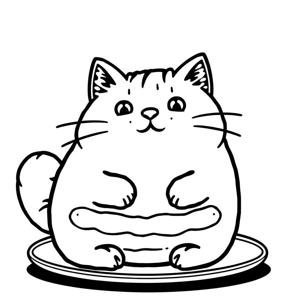 Food Pusheen Coloring Pages
