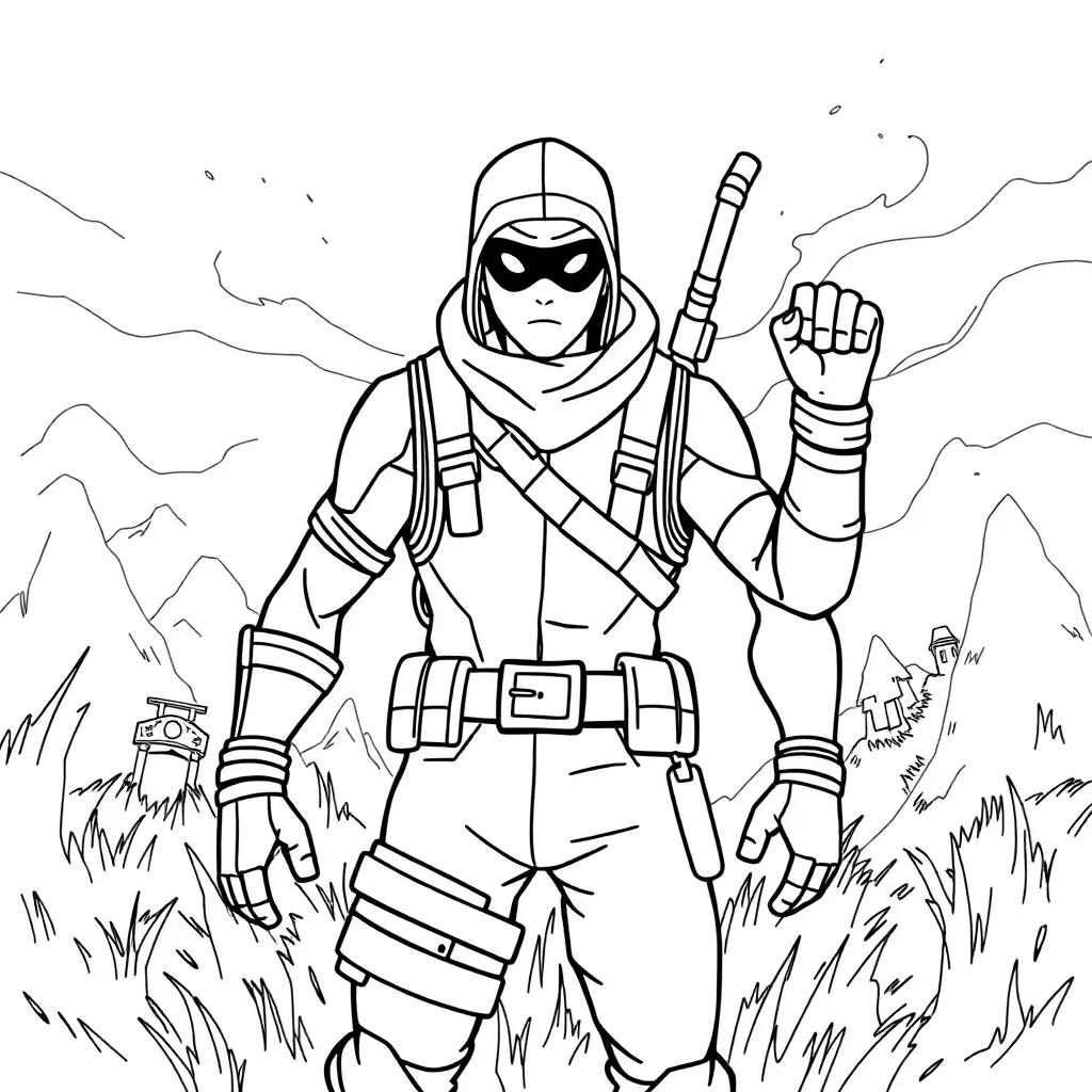 Fortnite Coloring Pages Easy