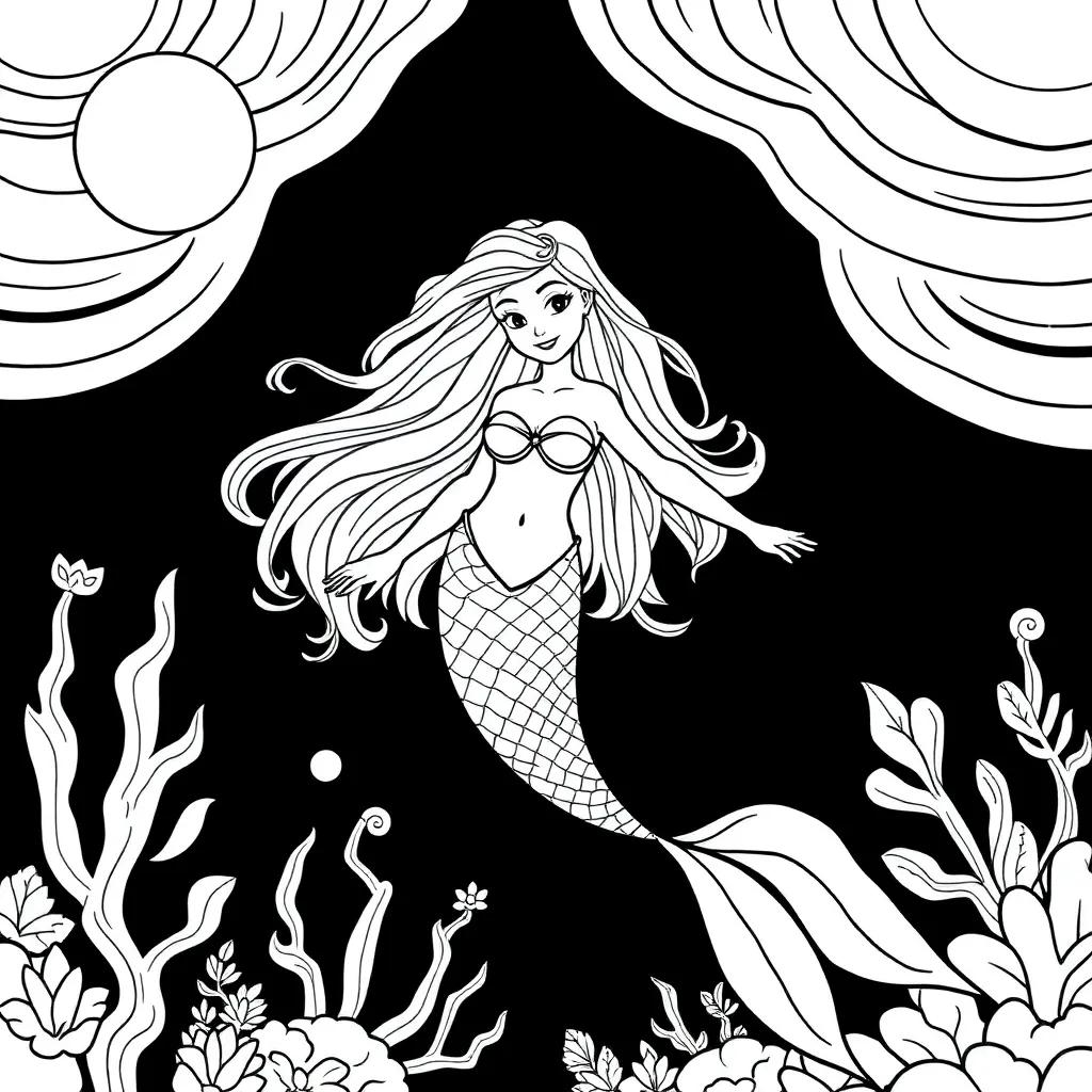 Free Mermaid Printable Coloring Pages