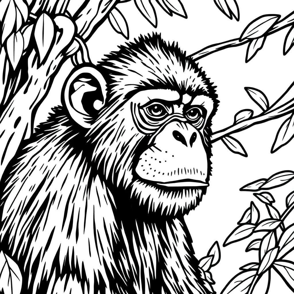 Free Coloring Page Monkey