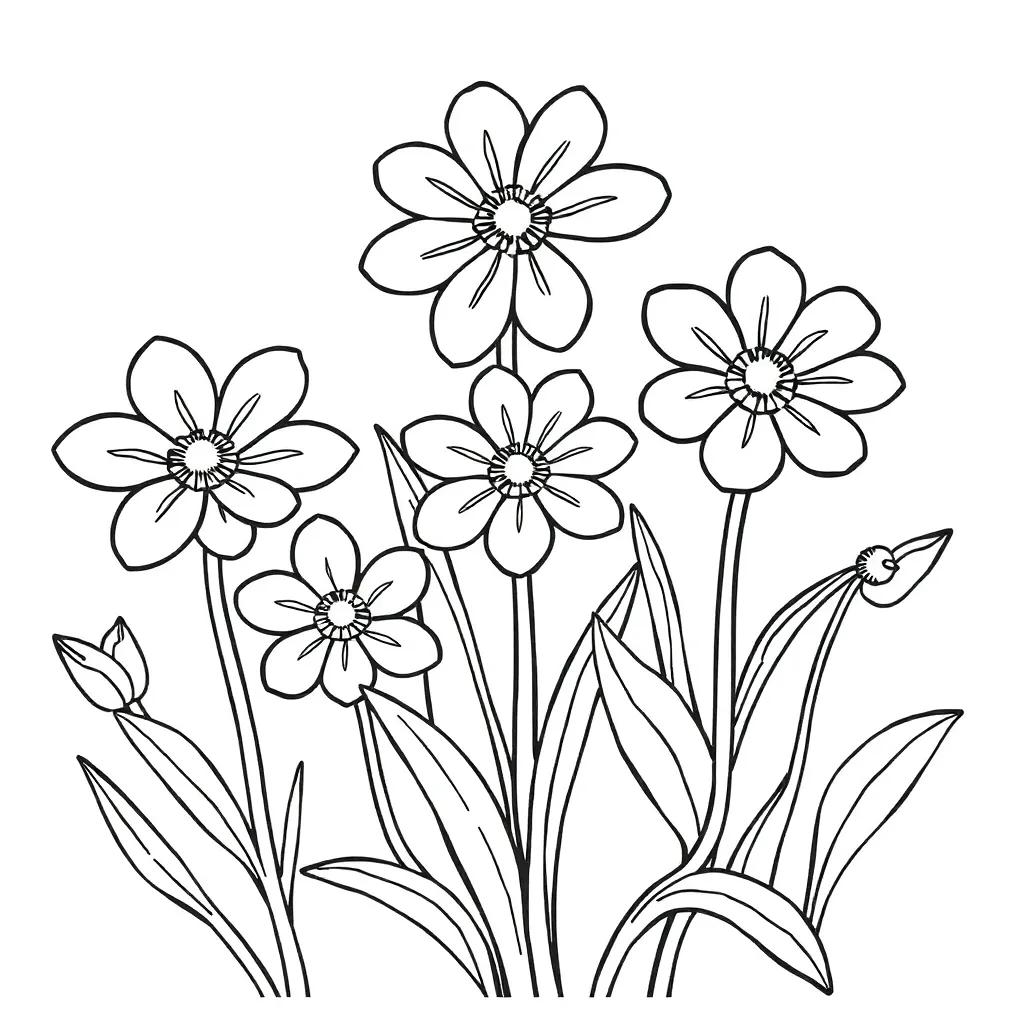 Free Printable Spring Flowers Coloring Pages