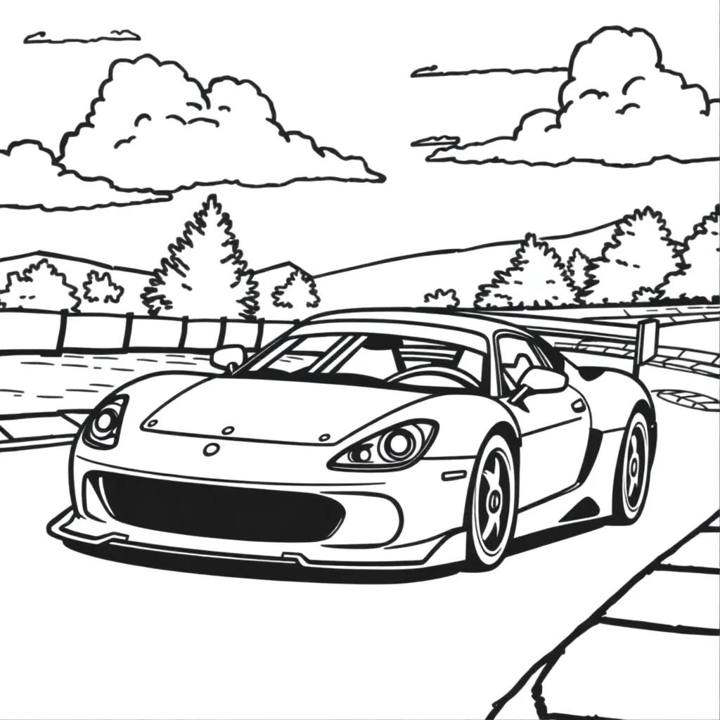 Free Coloring Pages Race Cars
