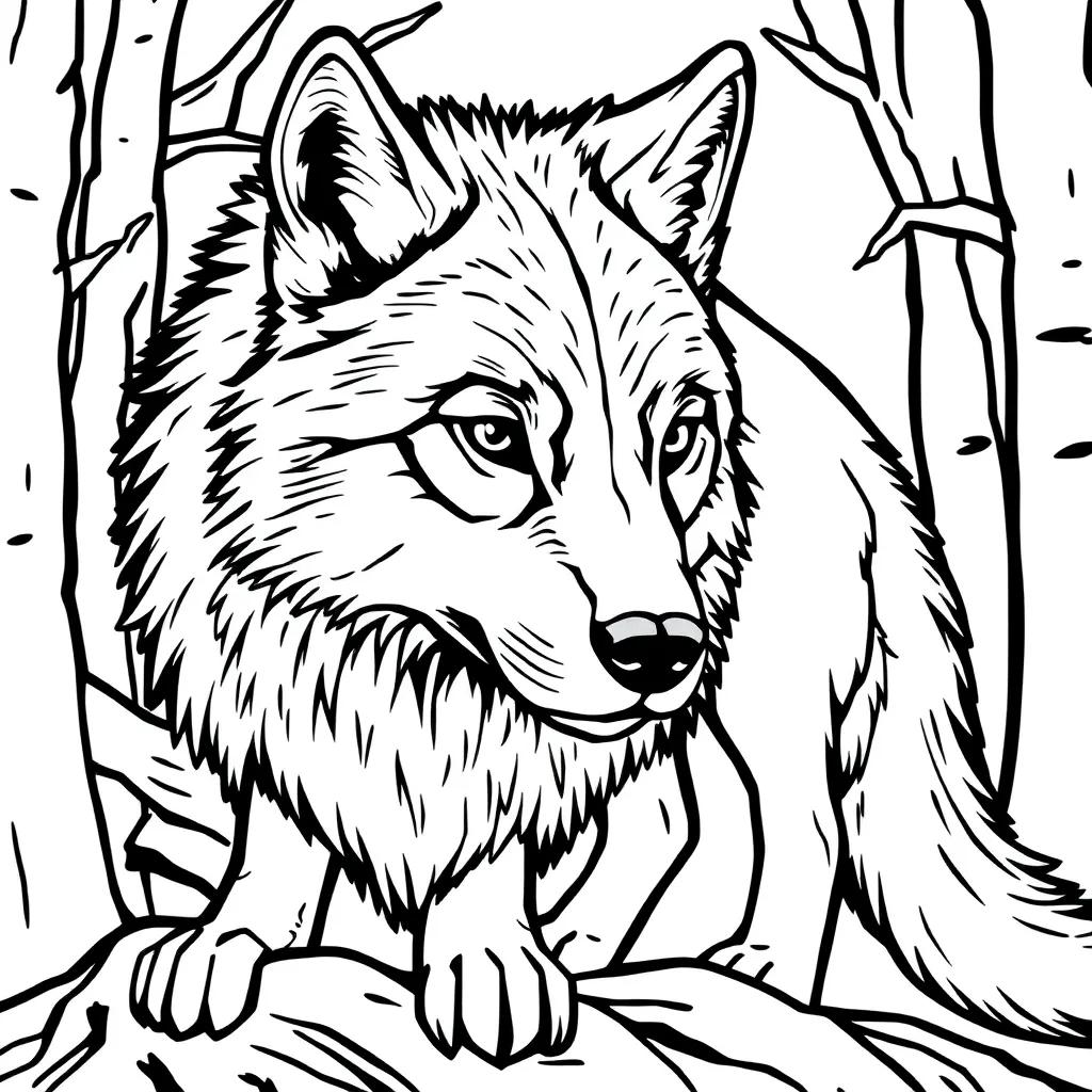 Free Coloring Pages Of A Wolf