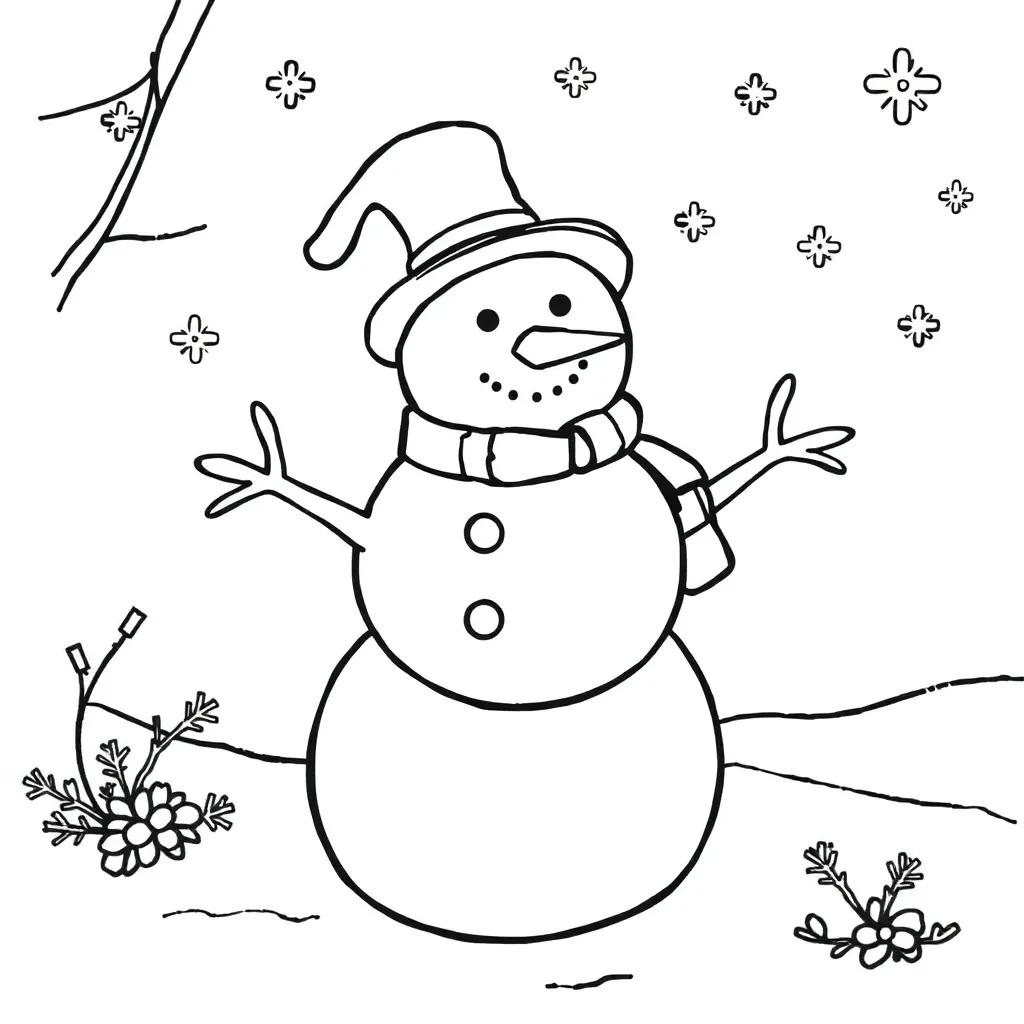 Free Coloring Pages Of Snowmen