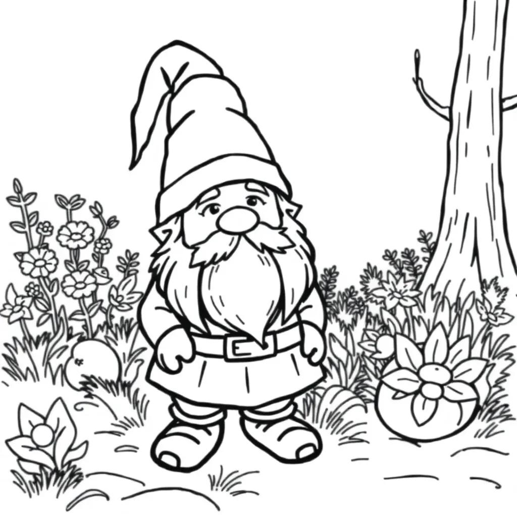 Free Gnome Coloring Pages