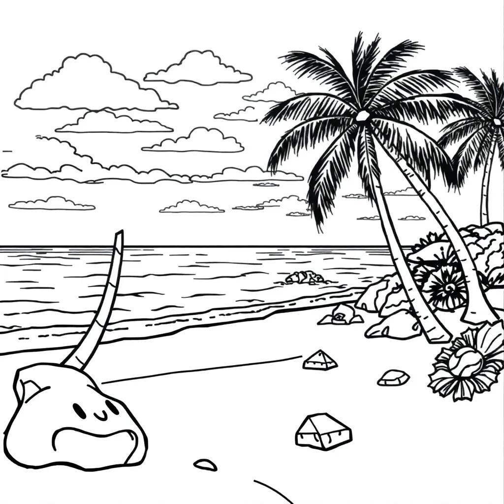 Free Coloring Pages Of The Beach